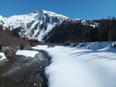 winter mountain landscape Oberwald Vall&eacute;e de Conches, Suisse, Switzerland, ski de fond