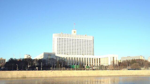 Moscow, Russia March 19, 2022: Government House of the Russian Federation