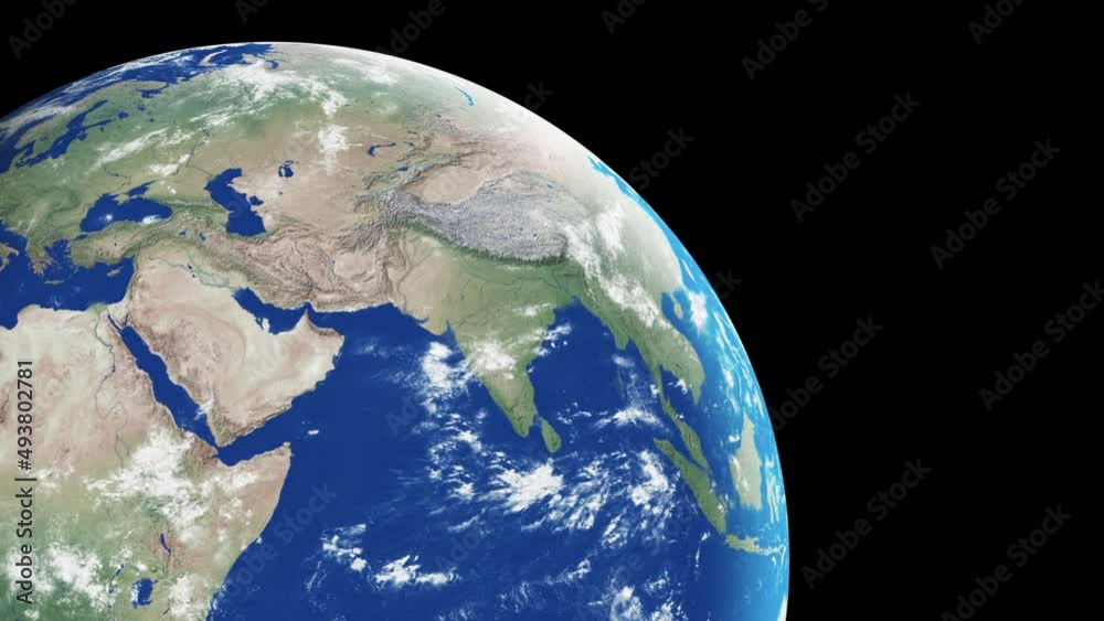 Poster planet earth rotation - computer generated animation. night to day change. realistic world globe mov