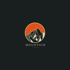 Premium Vector Vintage mountain badge logo design vector illustration