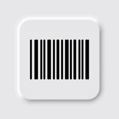 Barcode simple icon vector. Flat desing. Neumorphism design.ai