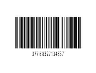 Bar code for scan product. Icon black and white line for scanner. Barcode template with number label isolated. Bar code reader for distribution