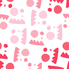 Creative shape seamless pattern. Creative various doodle shapes background.
