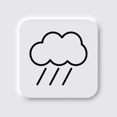 Cloud rain simple icon. Flat desing. Neumorphism design.ai