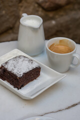 Brownie and coffee