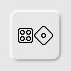 Dices simple icon vector. Flat desing. Neumorphism design.ai