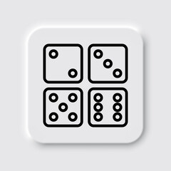 Dices simple icon, vector. Flat desing. Neumorphism design.ai