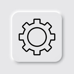Gear simple icon vector. Flat desing. Neumorphism design.ai