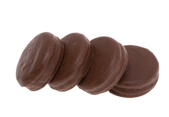 chocolate biscuits with milk filling isolated
