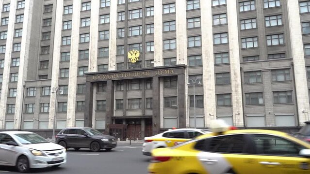 Moscow,Russia March 12, 2022: The State Duma of the Russian Federation