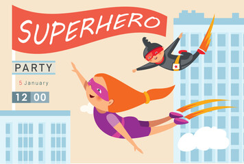 Superhero party invitation