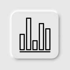 Graph, diagram simple icon. Flat desing. Neumorphism design.ai