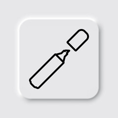 Marker, highlighter simple icon. Flat desing. Neumorphism design.ai