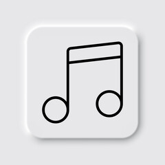 Musical simple icon vector. Flat desing. Neumorphism design.ai