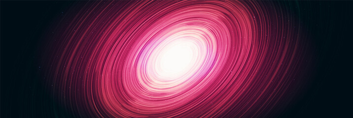 Obraz premium Shiny Pink Spiral Black hole on Galaxy background with Milky Way spiral,Universe and starry concept design,vector