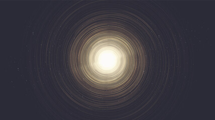 Golden Spiral Black Hole on Galaxy Background