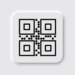 QR code simple icon. Flat desing. Neumorphism design.ai
