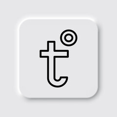 Temperature simple icon vector. Flat desing. Neumorphism design.ai