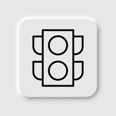 Traffic light simple icon. Flat desing. Neumorphism design.ai