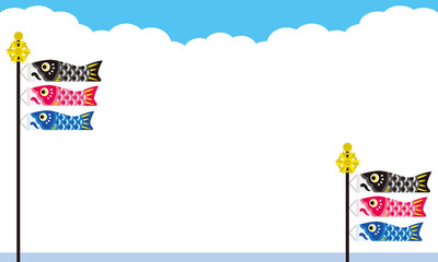 2022119鯉のぼりと空背景