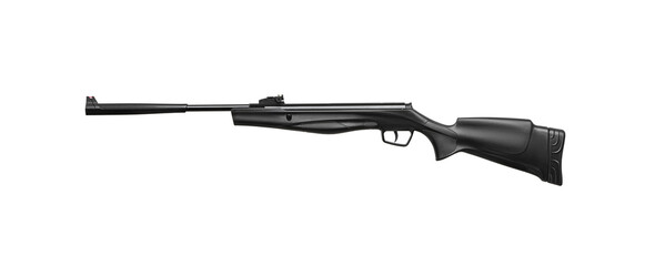 A modern air rifle with a futuristic design. Pneumatic weapons for sports and entertainment. Isolate on a white back