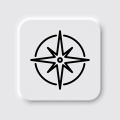 Compass simple icon vector. Flat desing. Neumorphism design.ai