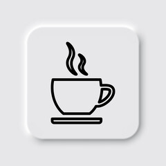 Cup simple icon vector. Flat desing. Neumorphism design.ai