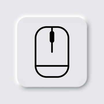 Computer mouse simple icon vector. Flat desing. Neumorphism design.ai