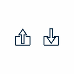 output and input vector outline icon - obrazy, fototapety, plakaty