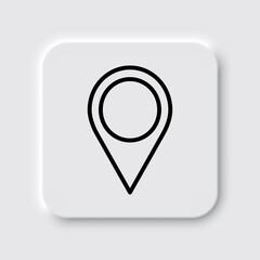 Location pointer simple icon vector. Flat desing. Neumorphism design.ai