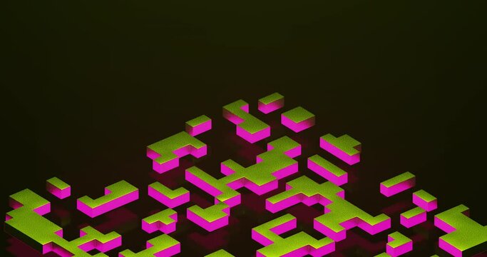 Animated Abstract Structure with Intense Movement