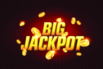 Big Jackpot with gold coin flying isolation, Casino online concept, Slot game element, casino element design, Vector