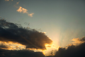 The rays of the setting spring sun