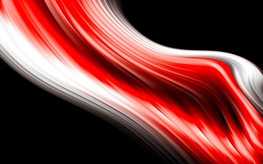 Abstract colorful background, bright neon rays and glowing lines. Red and white creative wallpaper on black background