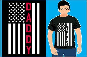 American Flag With Dad T-shirt Design. Cool Dad Shirt. Fathers Day Shirt. Fathers Day Gift, Gift for Dad.