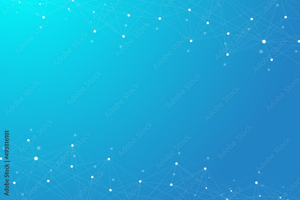Aufkleber Geometric graphic background molecule and communication. Big data complex with compounds. Lines plexus, minimal array. Digital data visualization. Scientific cybernetic illustration.