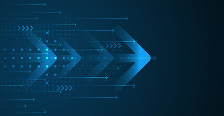 Abstract arrow direction. Technology background