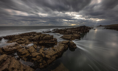 light rays over the coast of the East Neuk of Fife, Scotland
