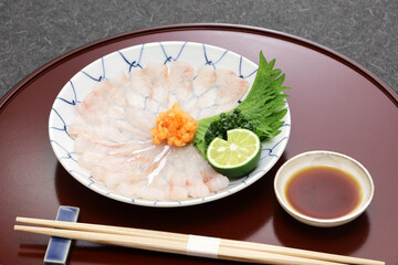 Ara ( Saw-edged perch ) sashimi, Japanese cuisine © uckyo