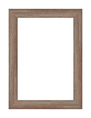 Wooden picture frame isolated on white background