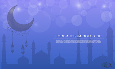 Ramadhan kareem islamic banner background illustration design template