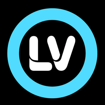 Initial Letter LV Logo or Icon Design Graphic by atiktaz7