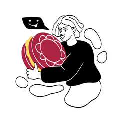 Character with favorite food concept