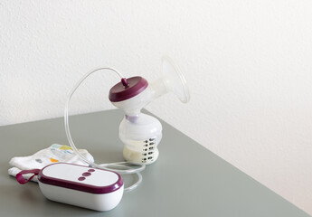 Close-up of breast pump.