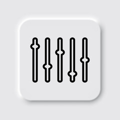 Equalizer, slider simple icon. Flat desing. Neumorphism design.ai