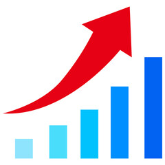 イラスト素材　企業　業績　財政状態　株価　UP　日経　NYダウ