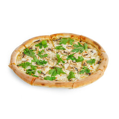 traditional Italian pizza white background