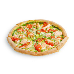traditional Italian pizza white background