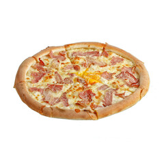 traditional Italian pizza white background
