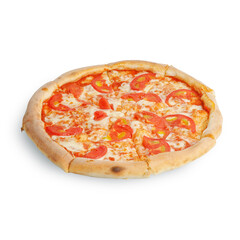 traditional Italian pizza white background